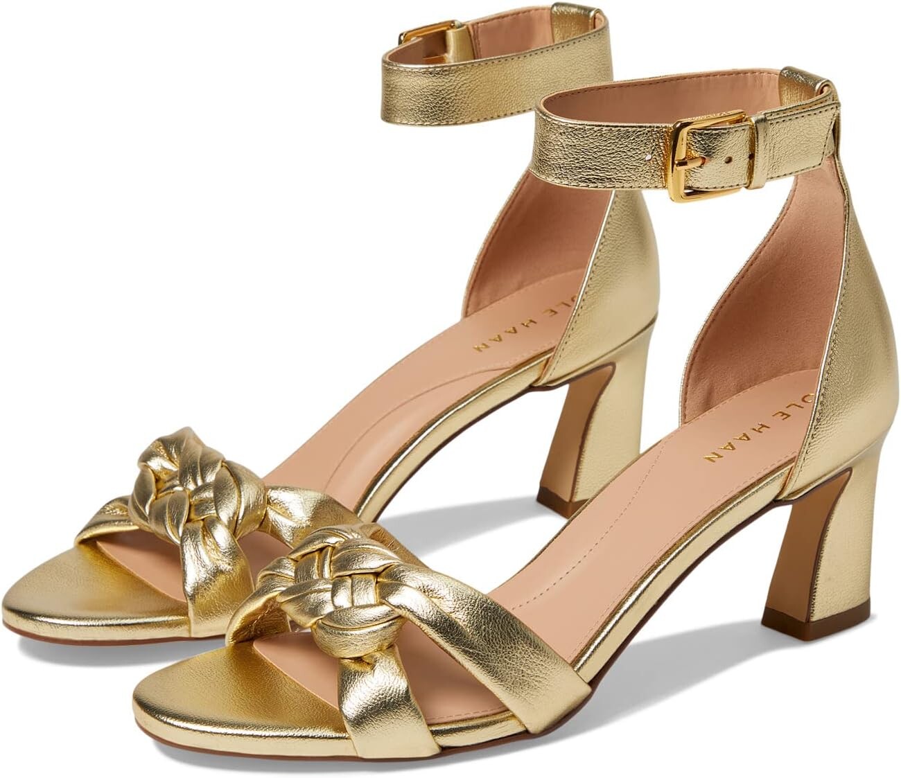 

Босоножки Adella Braided Sandal 65 mm Cole Haan, цвет Gold Leather