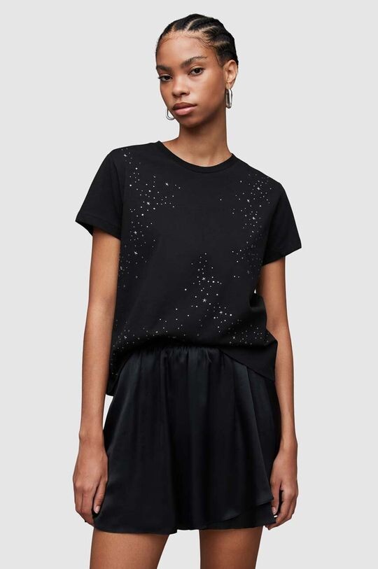 

Хлопковая футболка Star AllSaints, черный