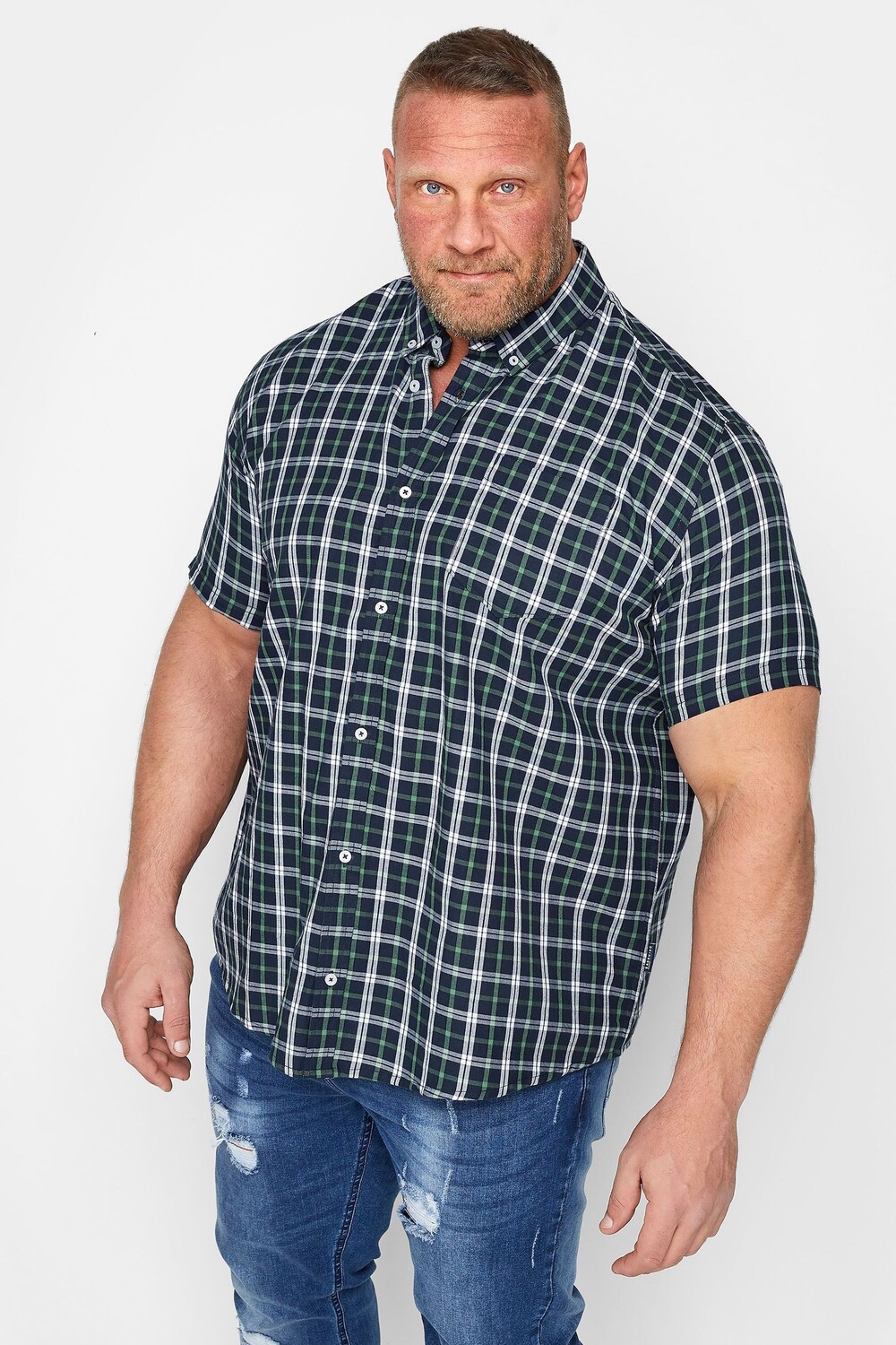 

Клетчатая рубашка BadRhino Big & Tall, синий