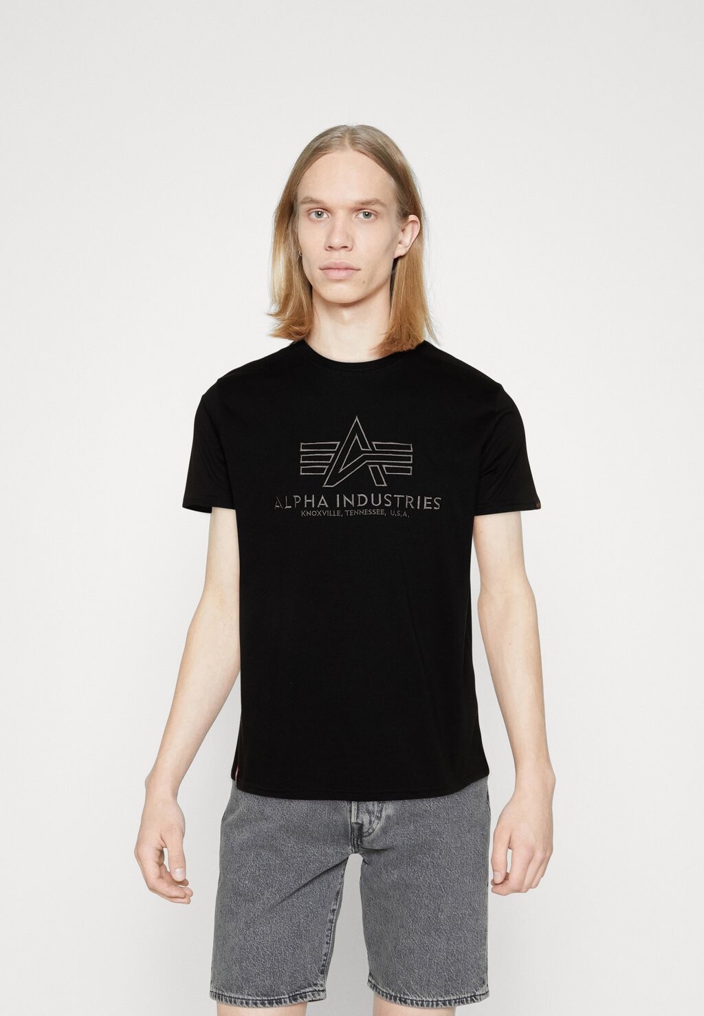 

Футболка с принтом Alpha Industries, черный