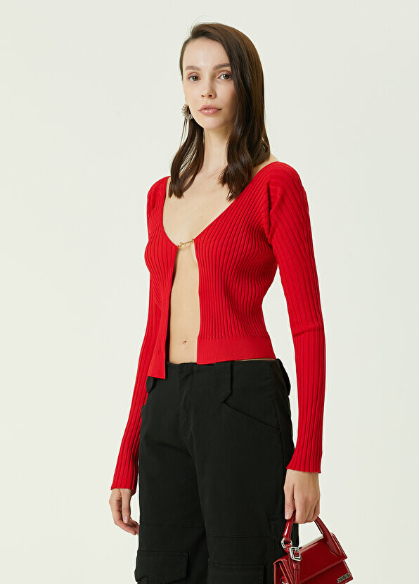 

Красный кардиган с логотипом charm Jacquemus