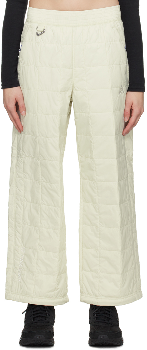 Бело-белые стеганые брюки Nike