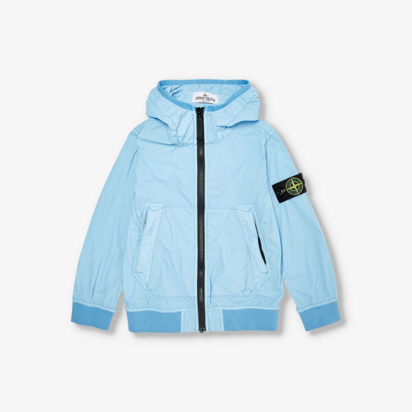

Куртка-ракушка свободного кроя с логотипом 4–14 лет Stone Island, синий