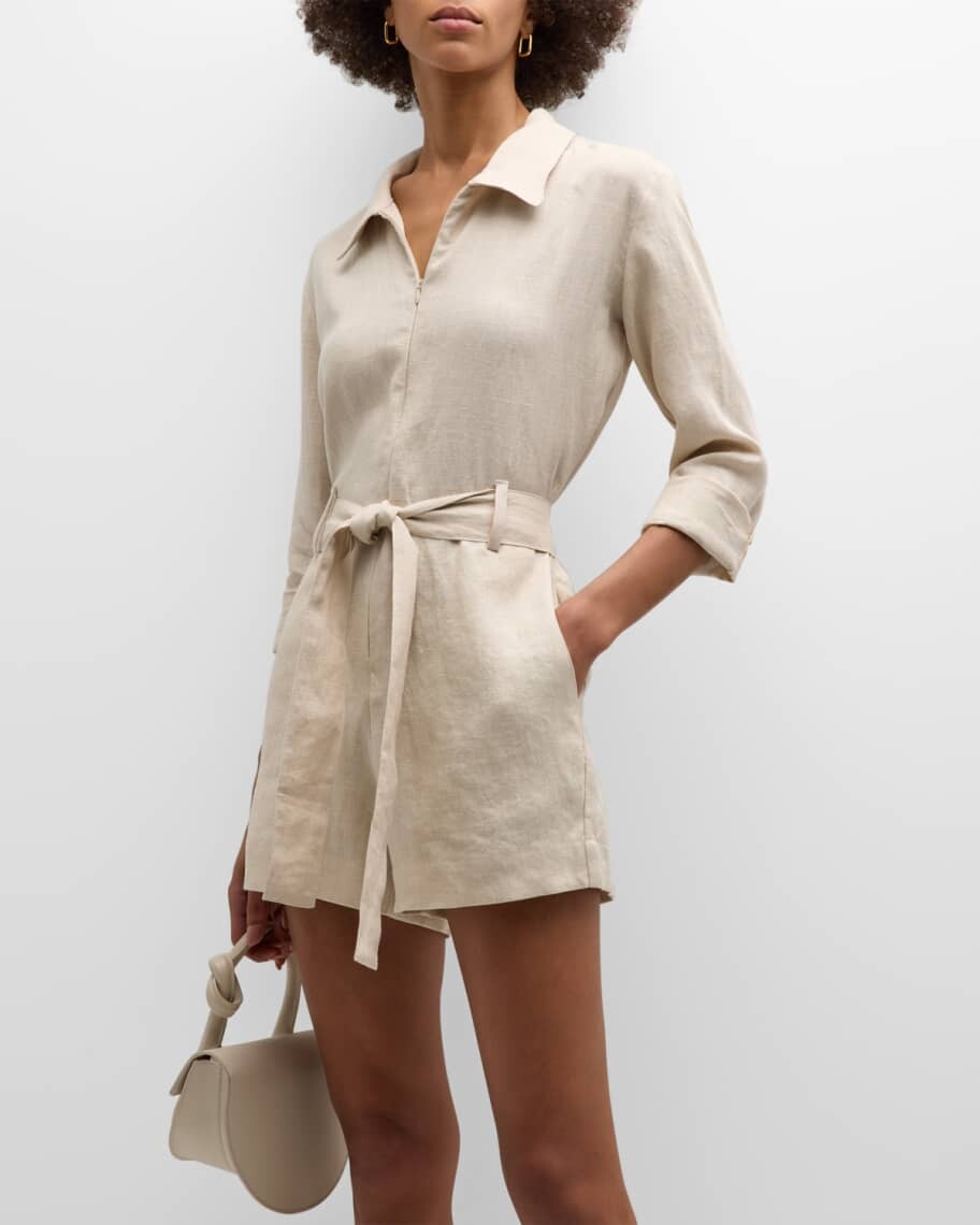 

Льняной комбинезон с длинными рукавами и поясом Trendsetter Rivet Utility