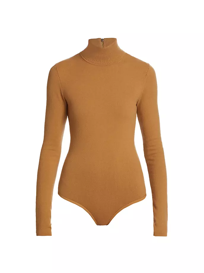 

Боди из смеси кашемира с высоким воротником Michael Kors Collection, цвет camel