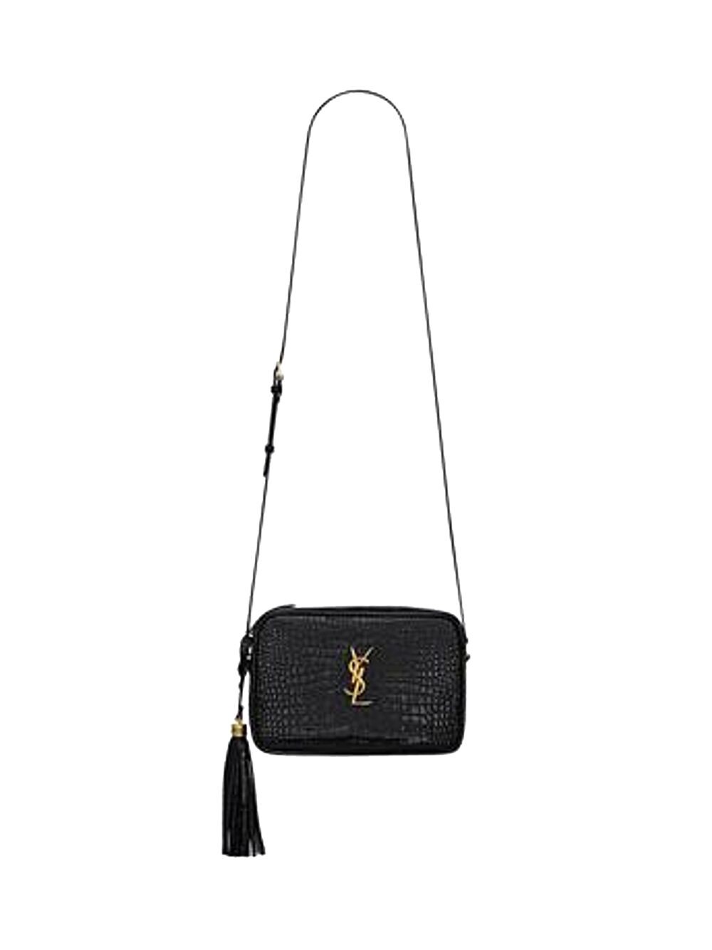 

Сумка Lou Camera Bag из блестящей кожи с тиснением под крокодила Saint Laurent