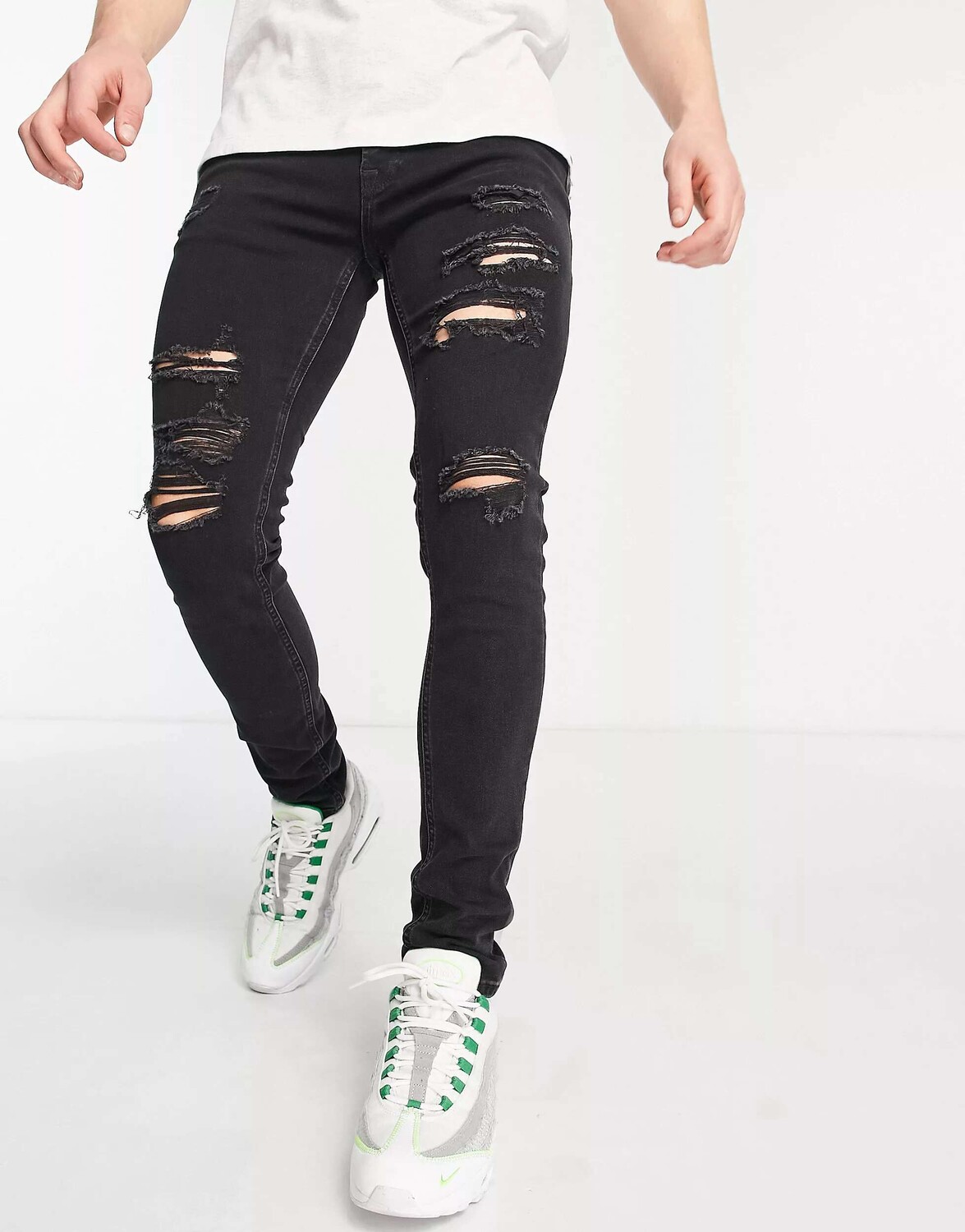 

Черные рваные джинсы скинни скинни Jack & Jones Intelligence Liam