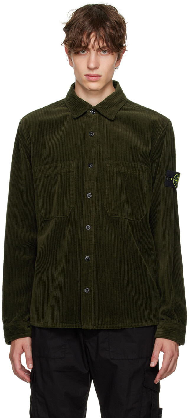 

Рубашка цвета хаки на кнопках Stone Island