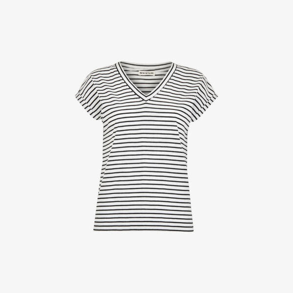 

Футболка Willa из хлопкового джерси в полоску Whistles, черный