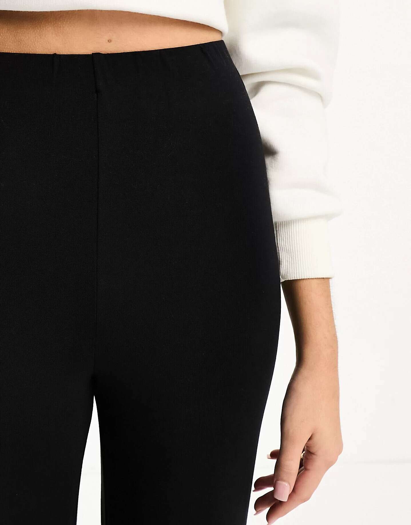 Черные базовые широкие брюки из джерси ASOS DESIGN Tall 12storeez брюки базовые черные