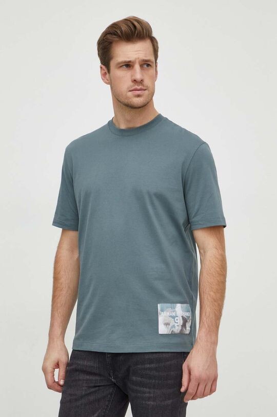 

Хлопковая футболка Armani Exchange, зеленый