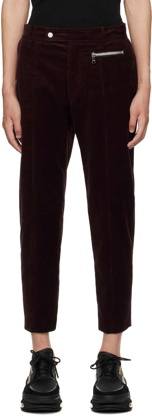 

Balmain Бордовые брюки со вставками, Красный