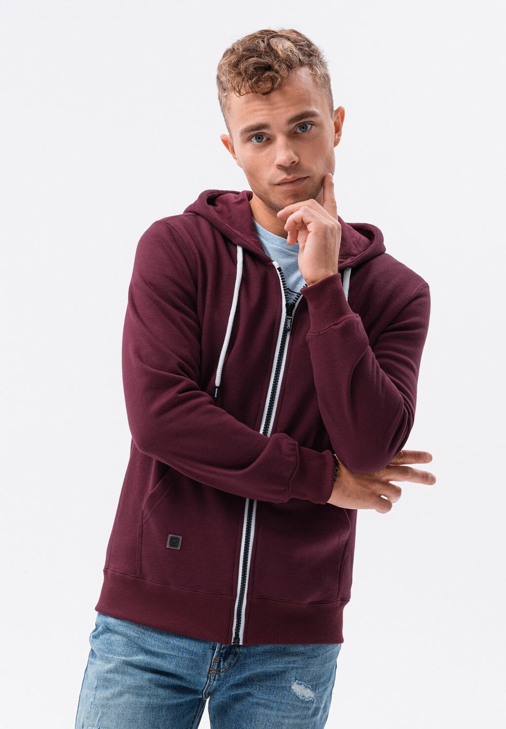 

Толстовка на молнии Zip-Up Ombre, цвет burgundy