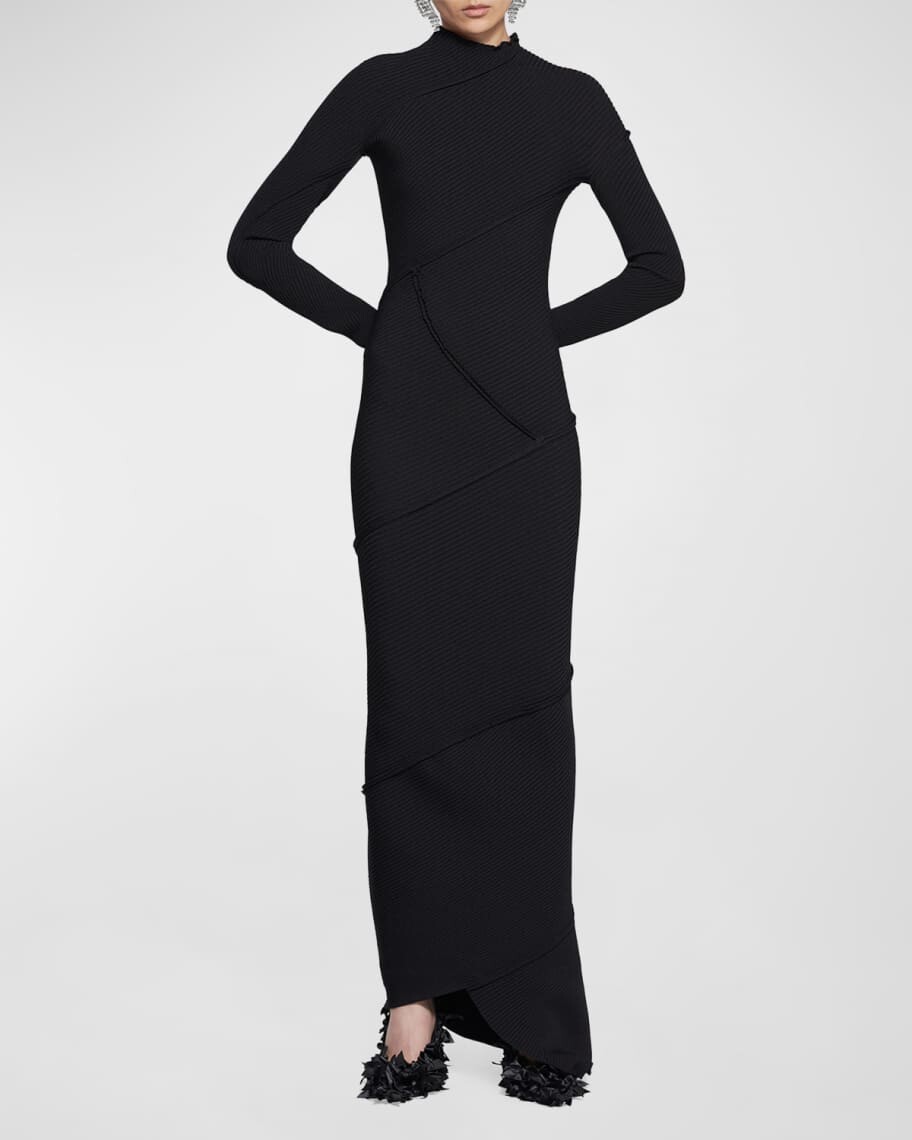

Платье макси в спиральную рубчик Balenciaga