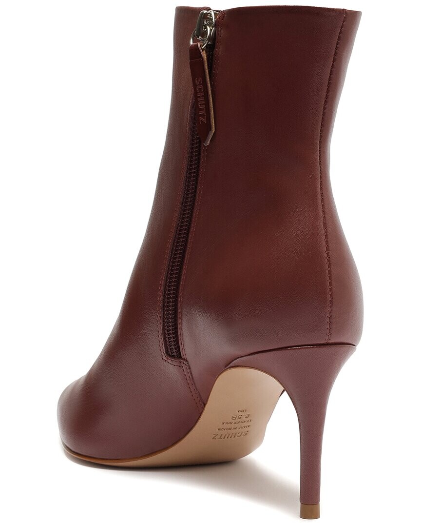 

Кожаные ботильоны средней длины SCHUTZ Mikki, цвет Red Brown