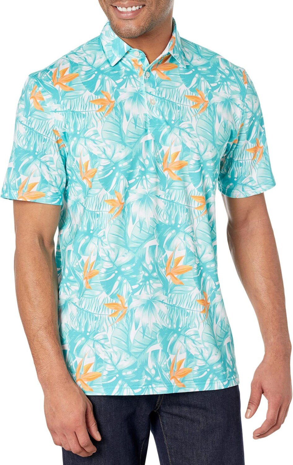 

Рубашка-поло Driver Monstera Palm Print Polo Southern Tide, цвет Cloud White