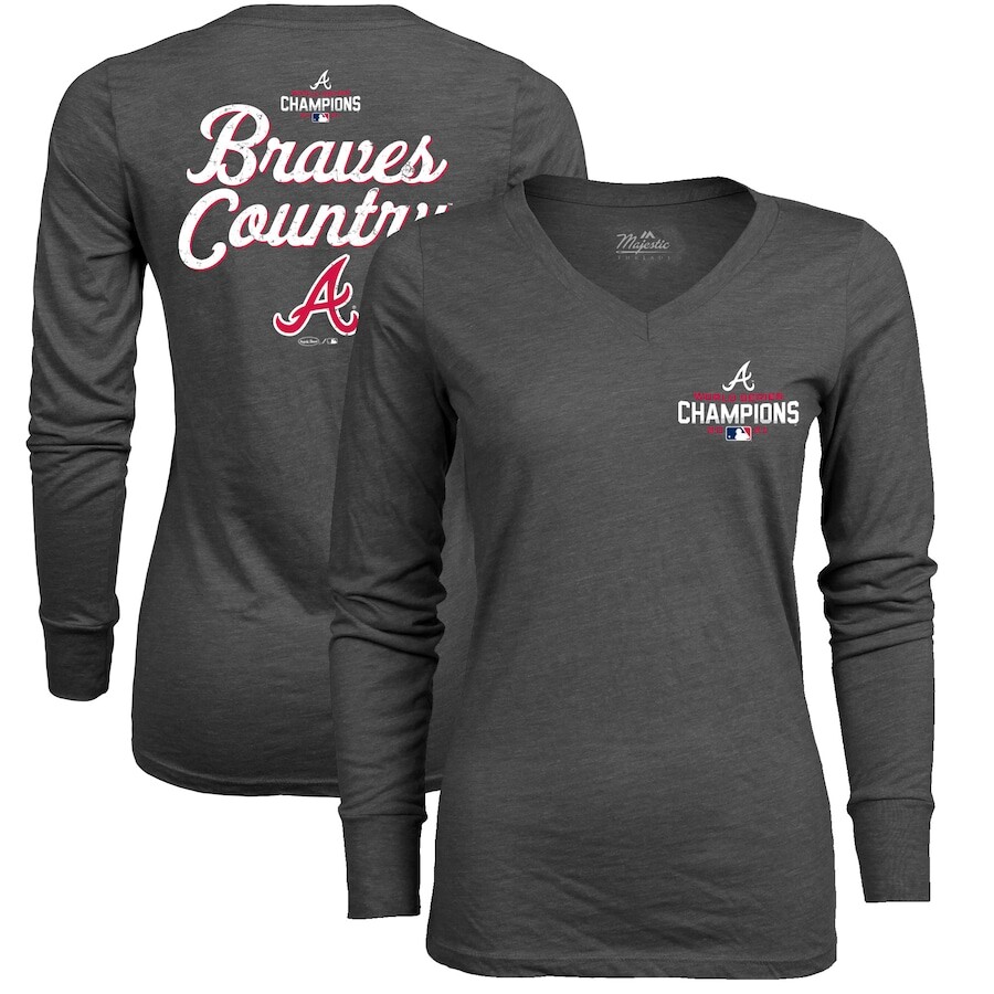 

Футболка с длинным рукавом Majestic Threads Atlanta Braves, угольный