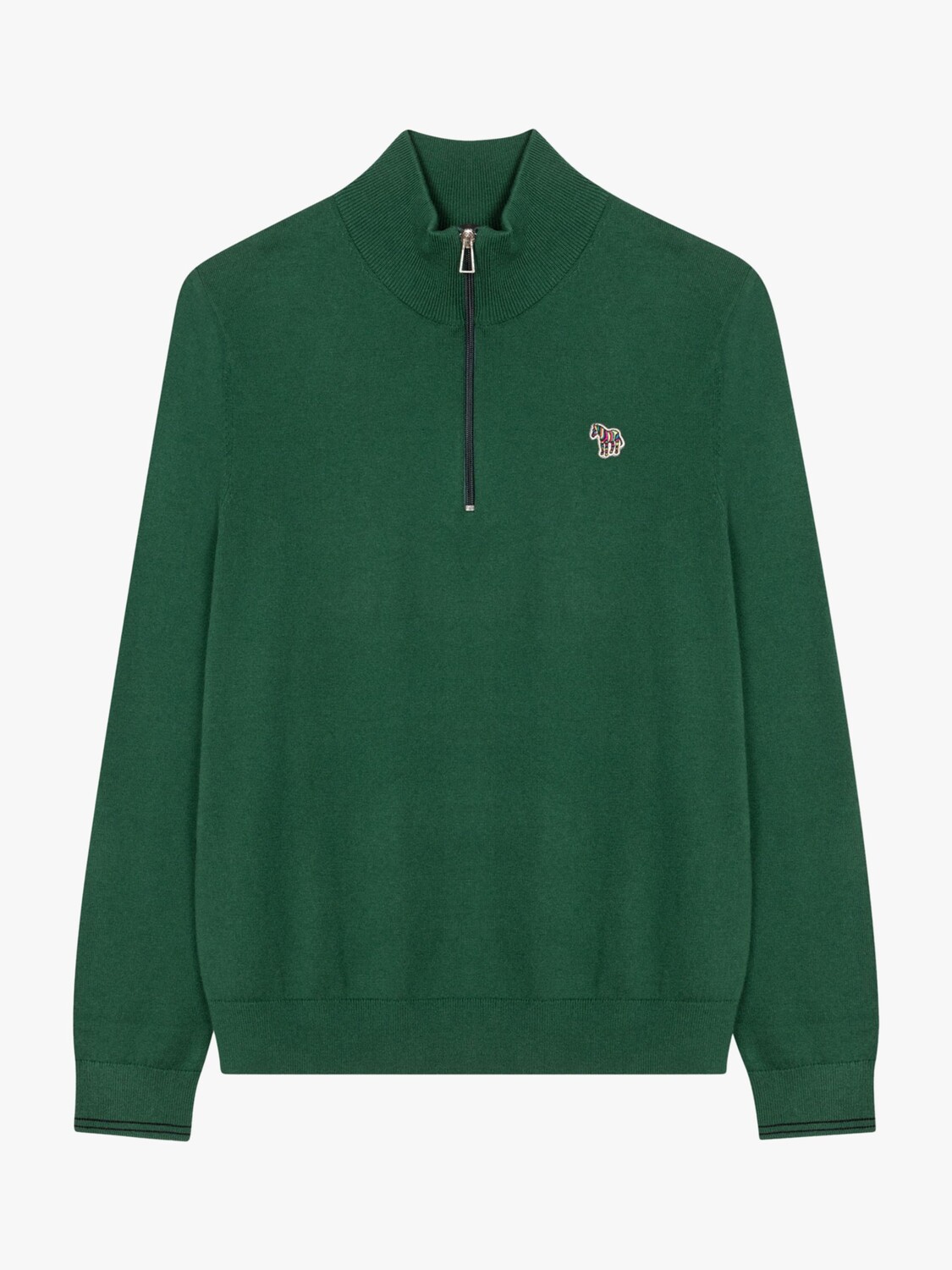 

Вязаный джемпер с длинными рукавами и полумолнией и зебром Paul Smith, зеленый