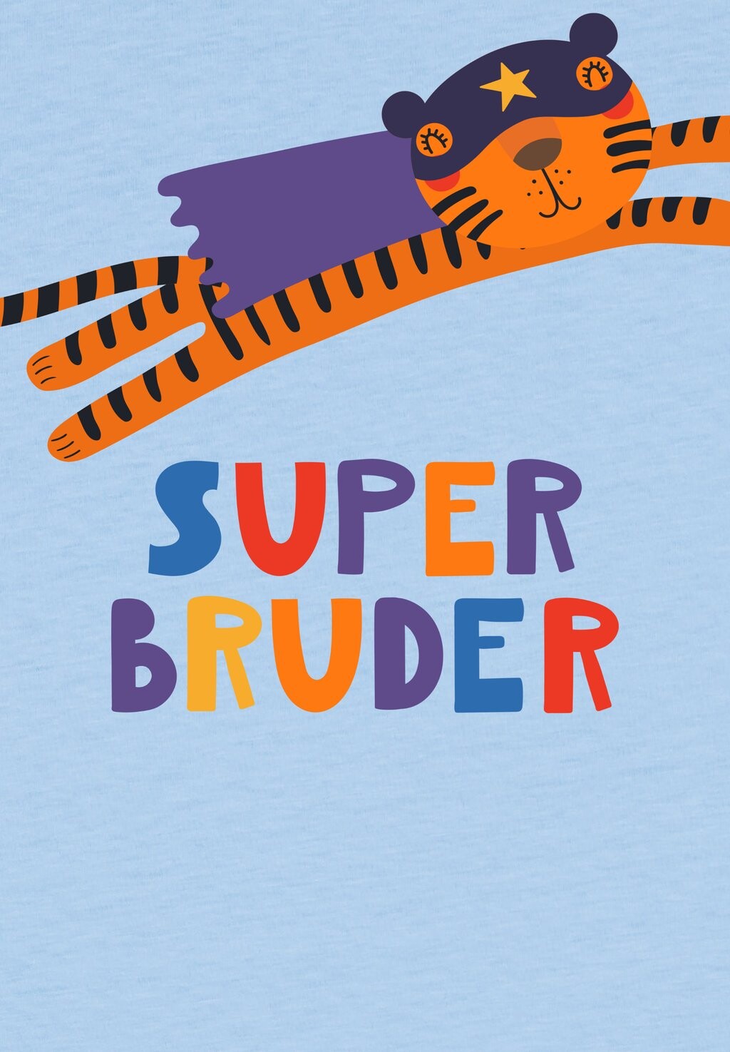 

Футболка с принтом TIGER SUPERBRUDER watapparel, светло-голубой