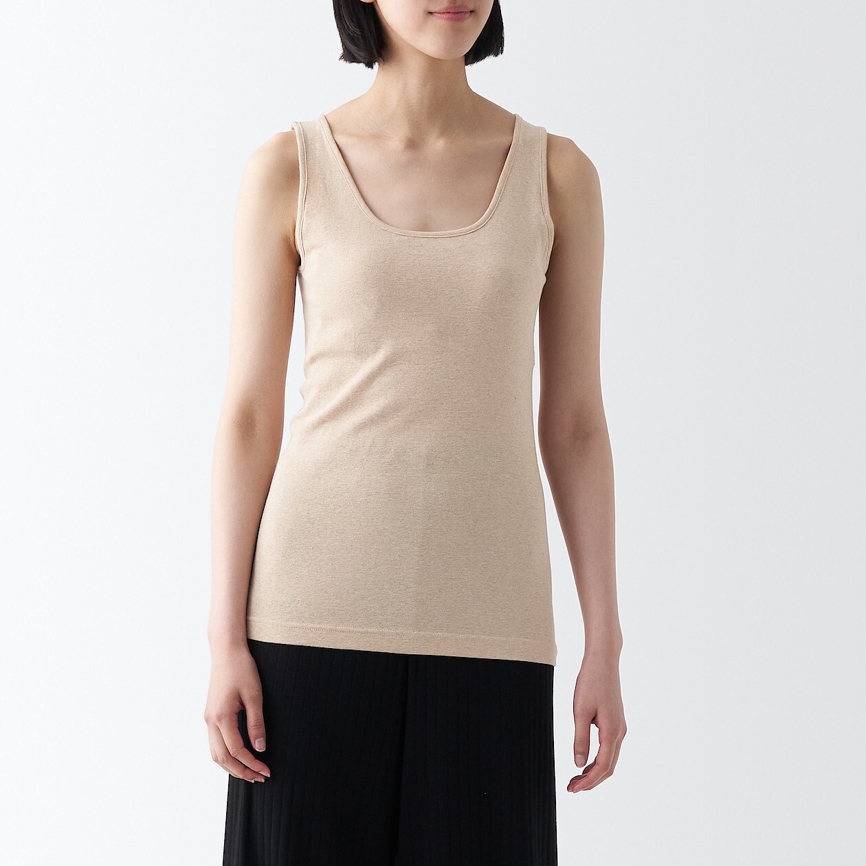 

Майка с неокрашенными чашками MUJI, коричневый