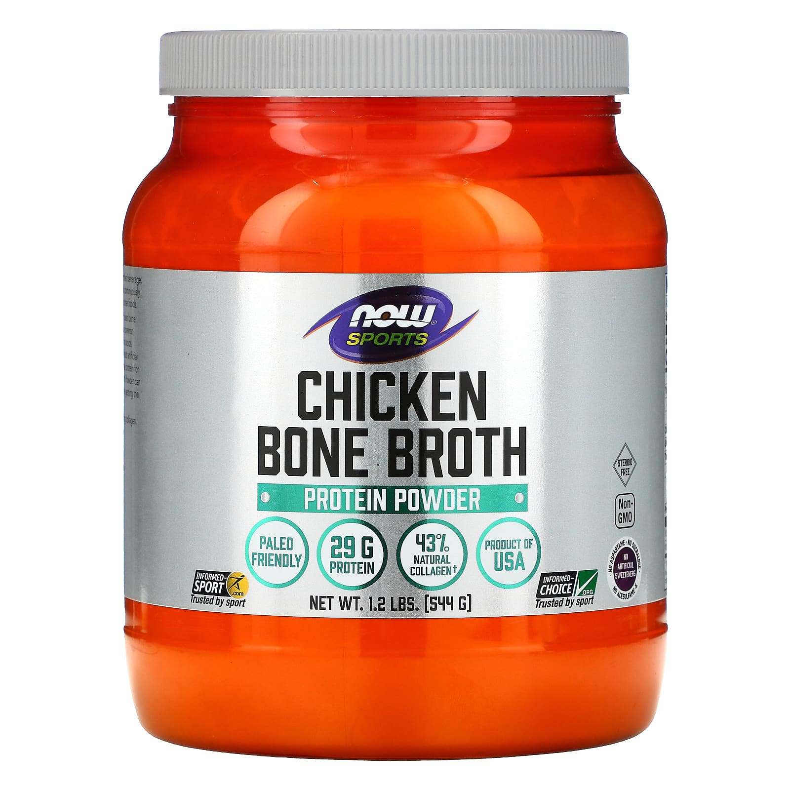 Now Foods Бульон из куриных костей 1,2 фунт (544 г)