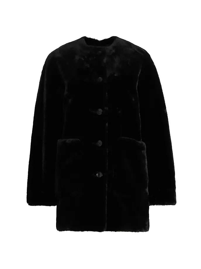 Пальто Penelope из искусственной норки Proenza Schouler White Label, черный