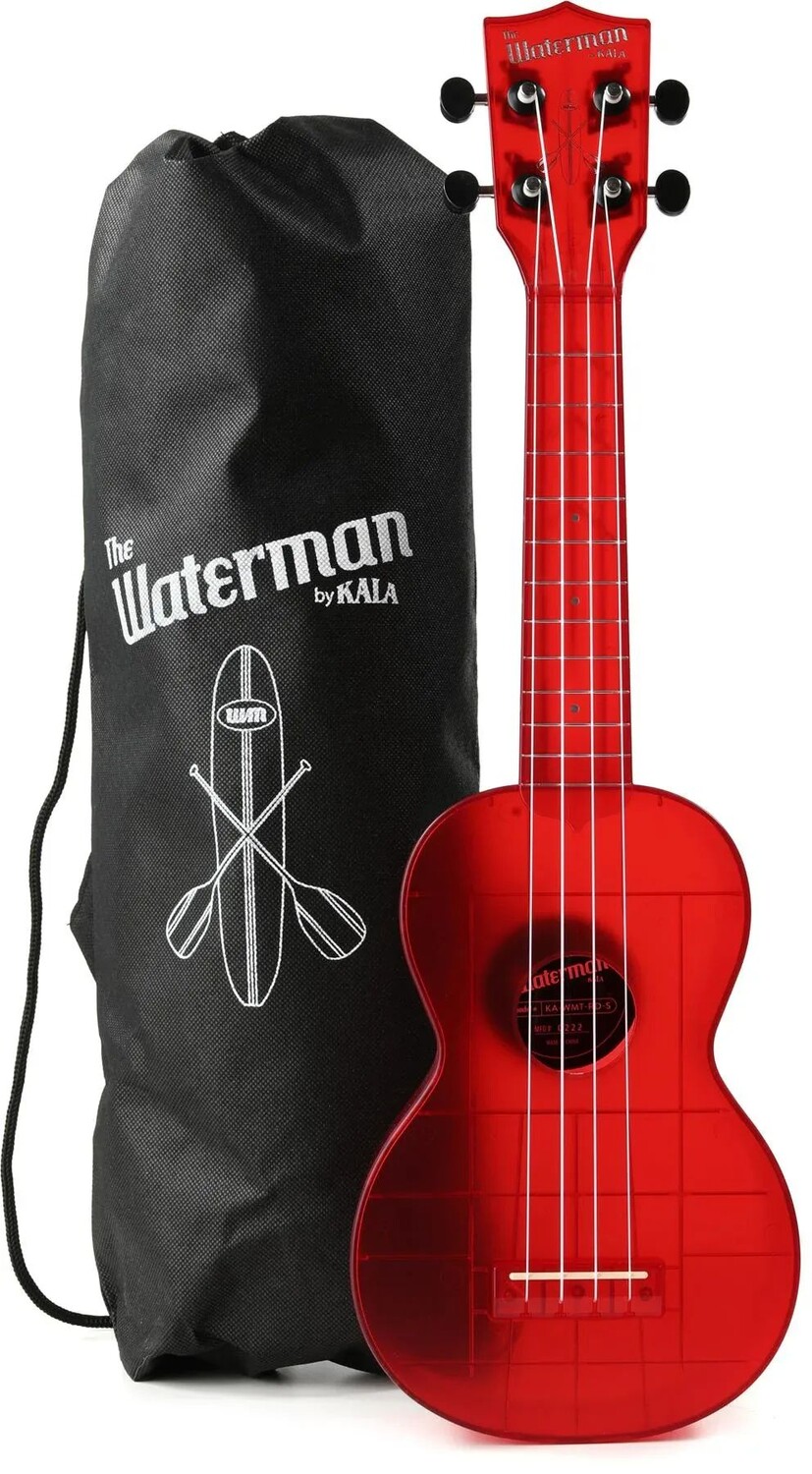 

Kala Waterman Seaglass Collection Сопрано Гавайская гитара - Прозрачный морской красный