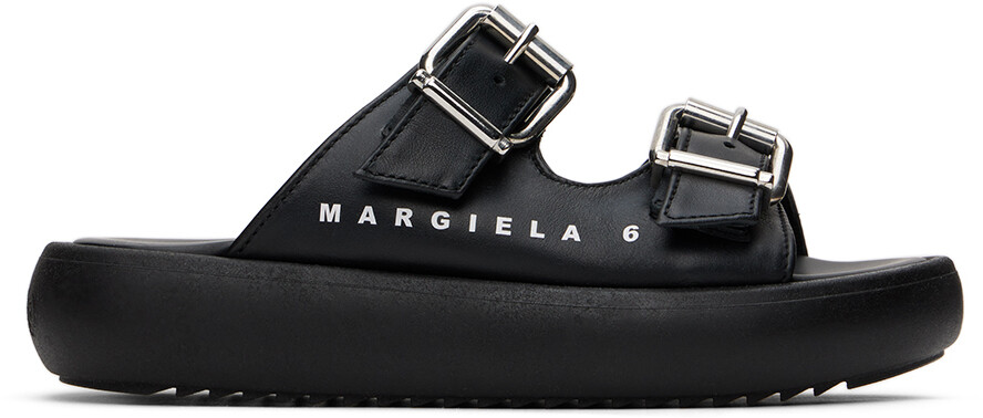 

Детские черные сандалии с пряжкой MM6 Maison Margiela