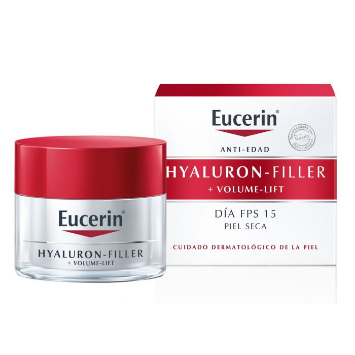 Дневной крем для лица Hyaluron Filler & Volume Lift Crema de Día FPS 15 Piel Seca Eucerin, 50 ml крем для лица eucerin дневной антивозрастной крем для ухода за сухой чувствительной кожей hyaluron filler spf 15