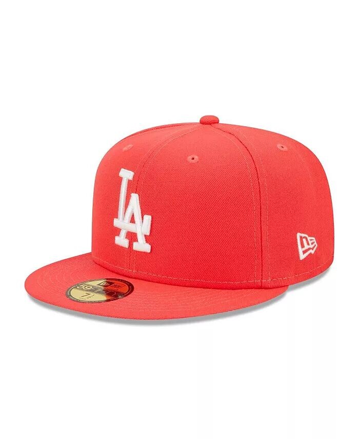 

Мужская красная приталенная шляпа Los Angeles Dodgers Lava Highlighter Logo 59FIFTY New Era, красный