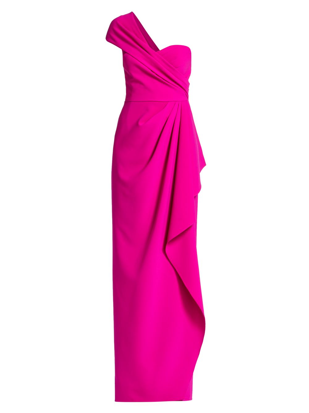 Креповое платье на одно плечо Teri Jon by Rickie Freeman, розовый