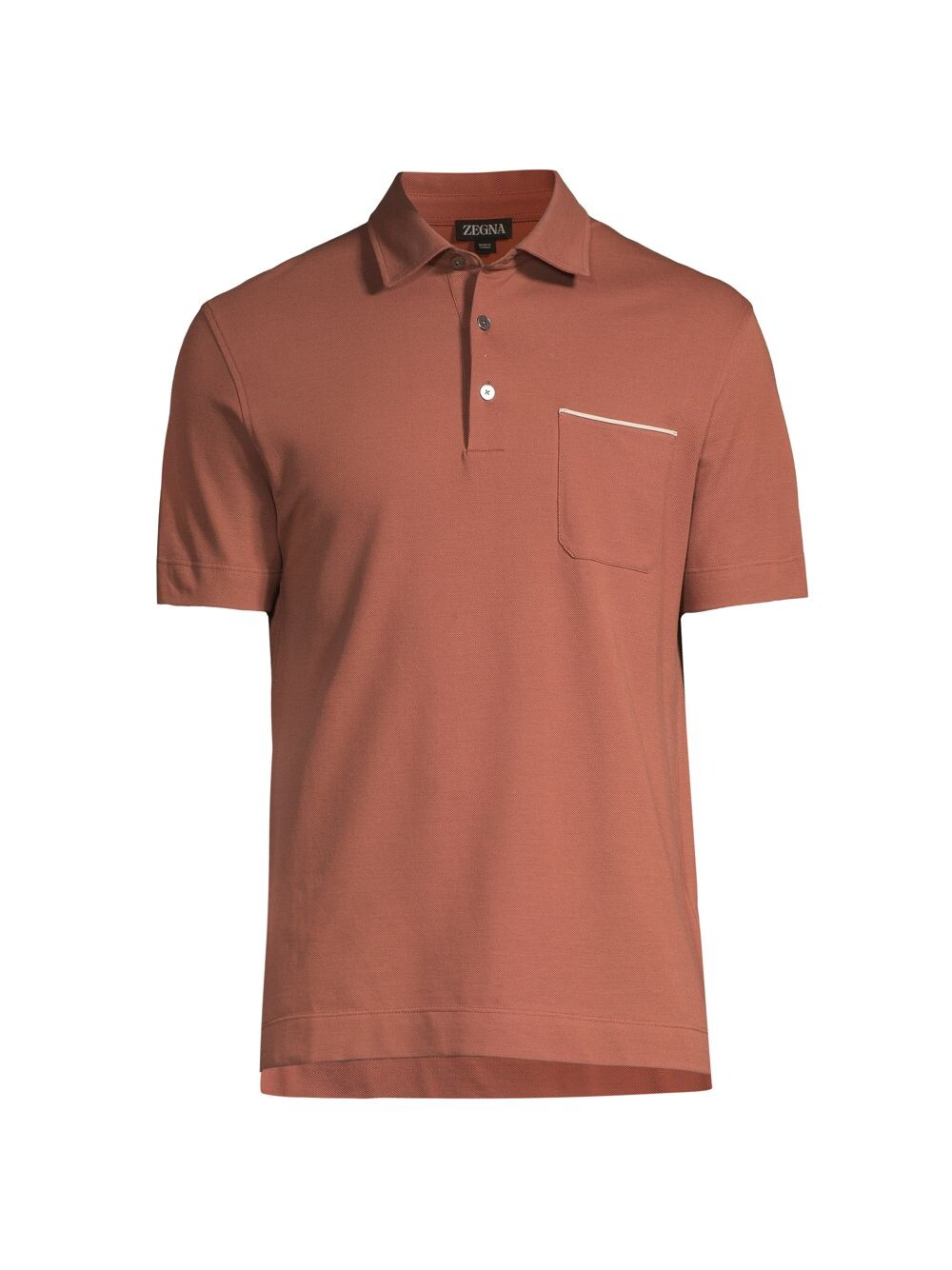 

Рубашка поло с кожаной отделкой ZEGNA, красный
