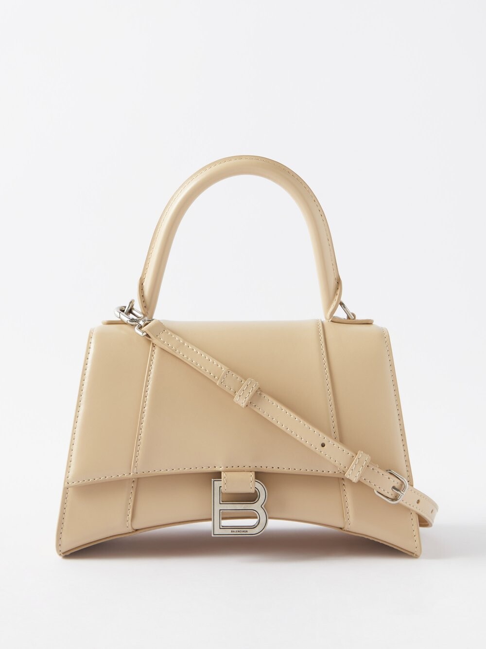 

Кожаная сумка hourglass s Balenciaga, бежевый
