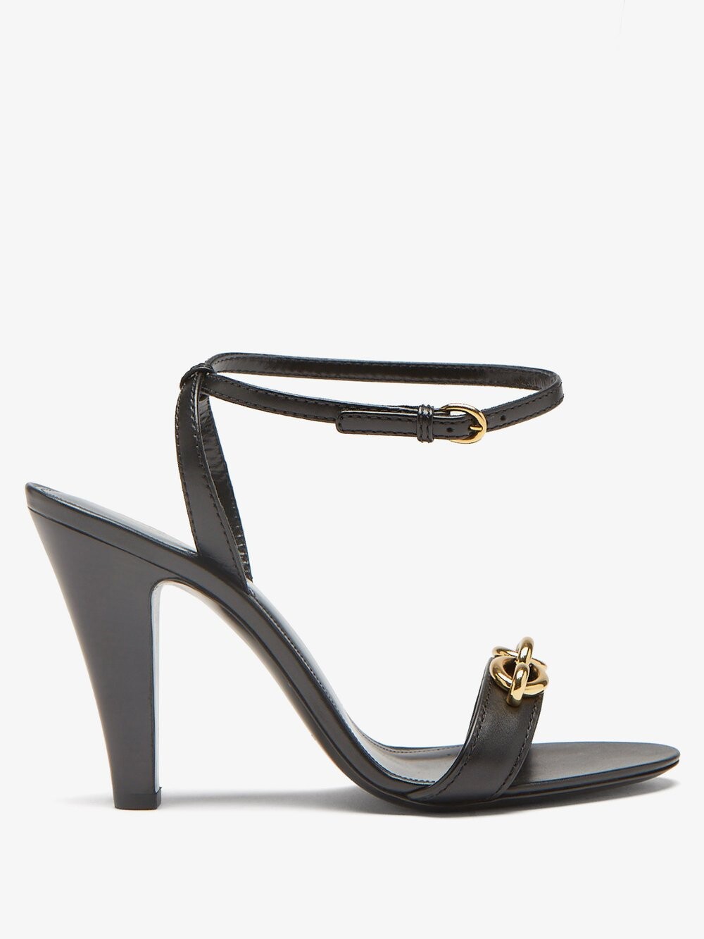 

Кожаные босоножки maillon на коническом каблуке Saint Laurent, черный