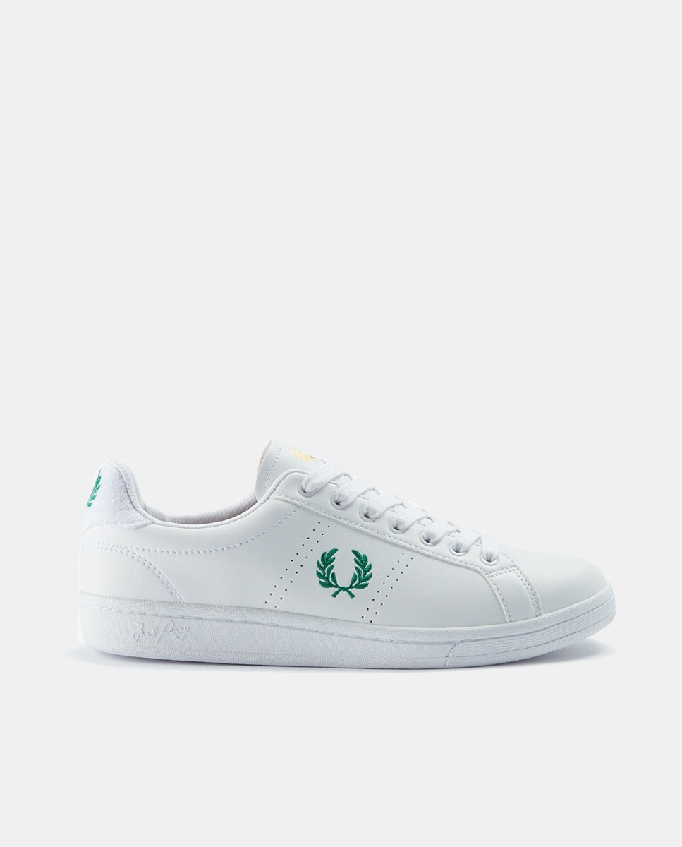 

Мужские низкие кожаные кроссовки-шлемы с логотипом Fred Perry, белый