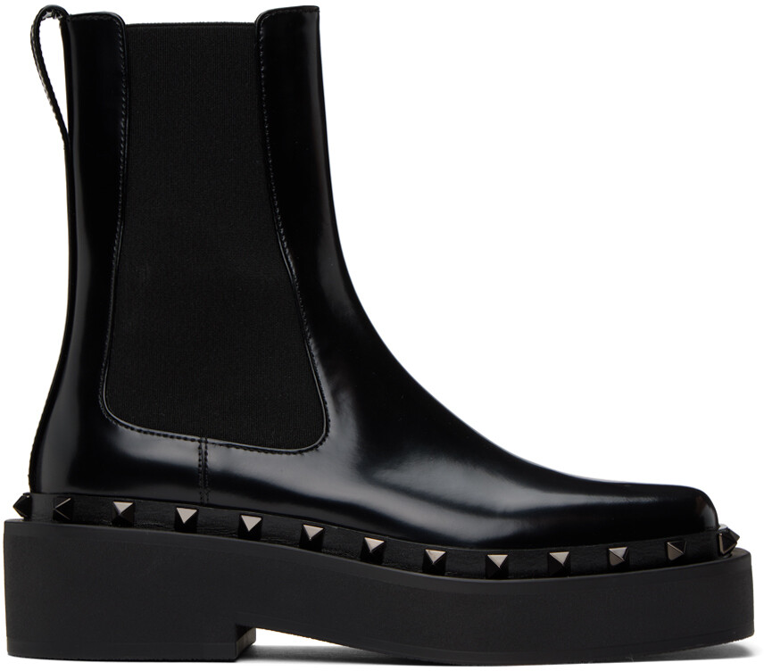 

Черные ботинки челси Rockstud Valentino Garavani, Черный