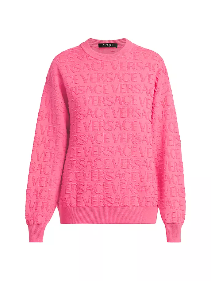 

Versace On Повторный шерстяной свитер Versace, цвет flamingo