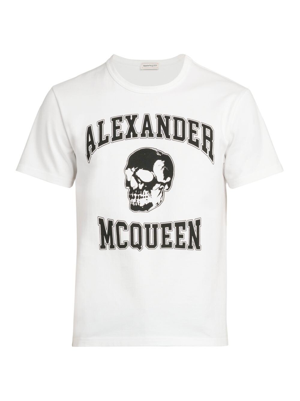 

Хлопковая футболка с логотипом Varsity и черепом Alexander McQueen, белый