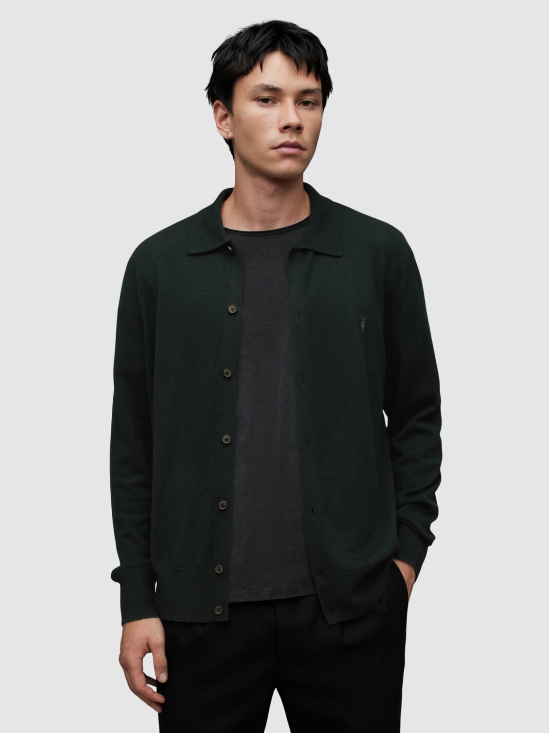 

Кардиган Kilburn из смесовой шерсти AllSaints, гоночный зеленый