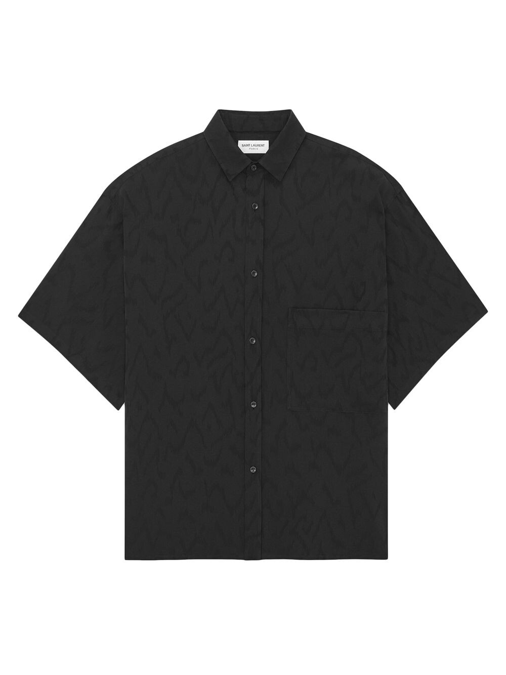 

Рубашка оверсайз из матового и блестящего шелка Saint Laurent, нуарный