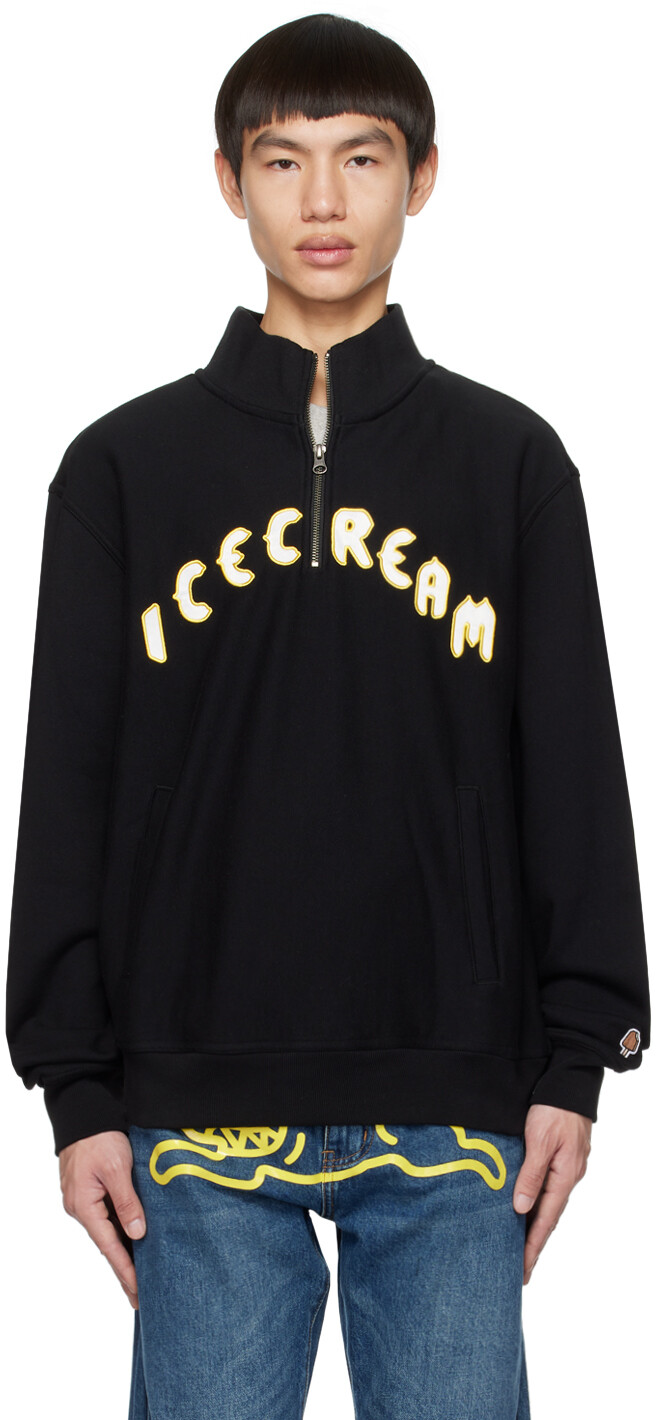 

Черный свитшот на молнии до половины ICECREAM