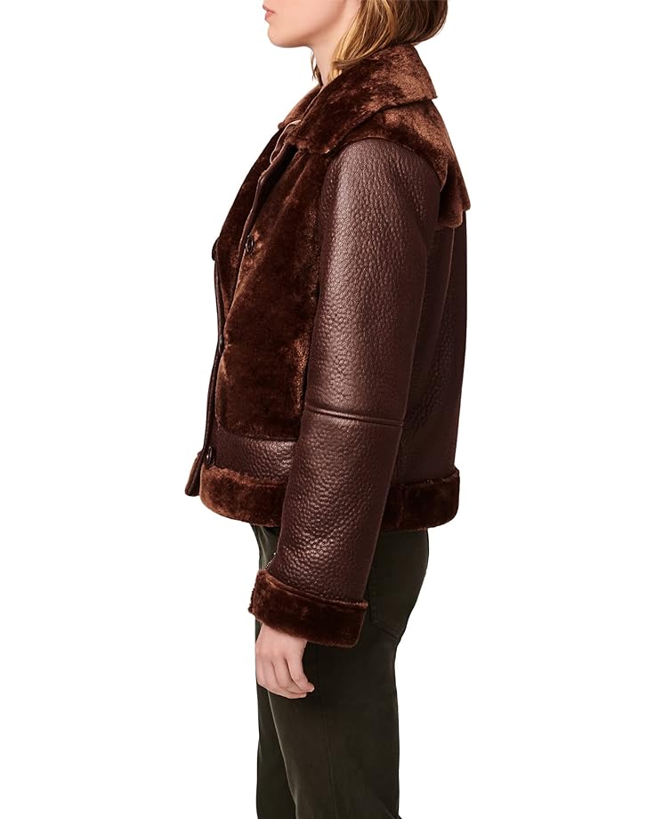Куртка Bernardo Fashions Faux Shearling Aviator Jacket, коричневый цена и фото
