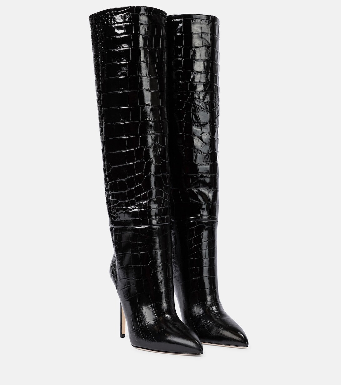

Сапоги Paris Texas Croc-effect Leather Knee-high, черный