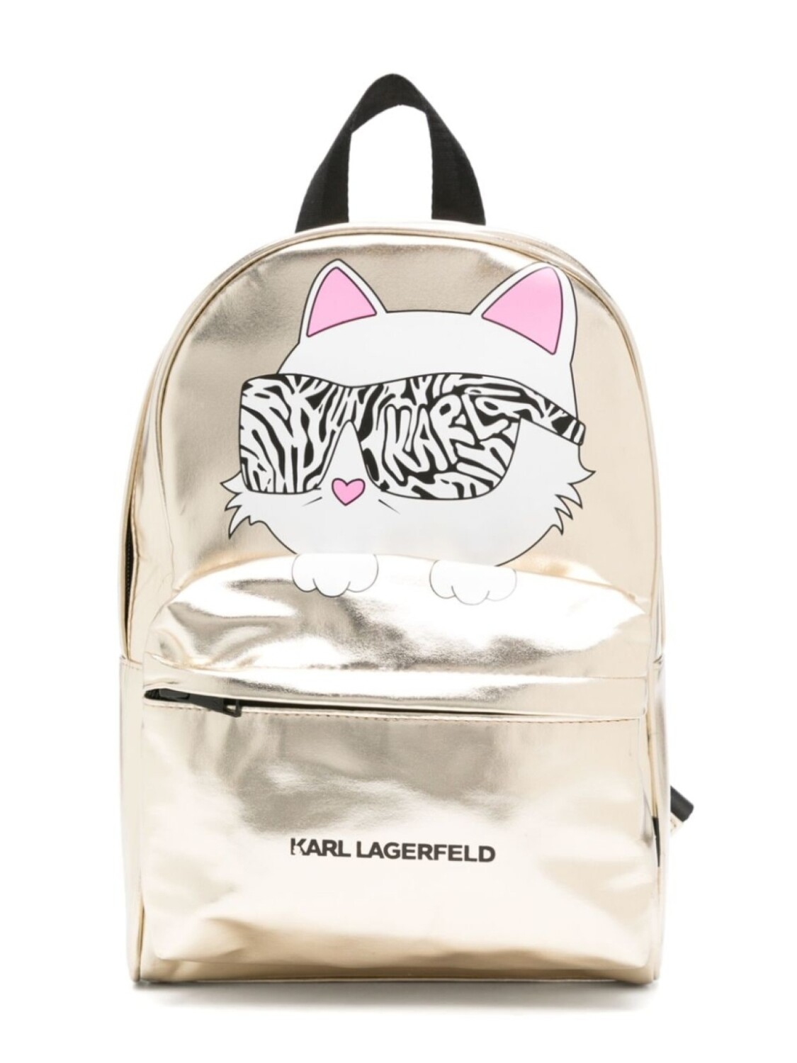 

Karl Lagerfeld Kids рюкзак с эффектом металлик и принтом Choupette, золотистый