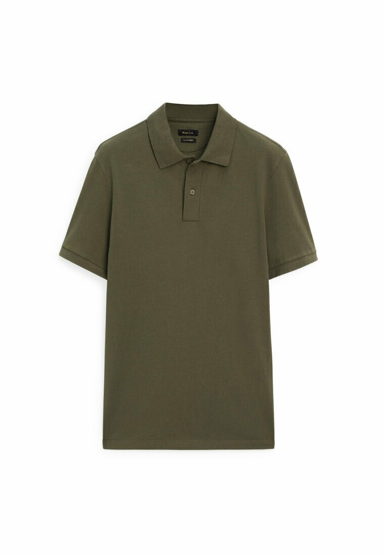 цена Рубашка-поло MICROTEXTURED Massimo Dutti, цвет khaki