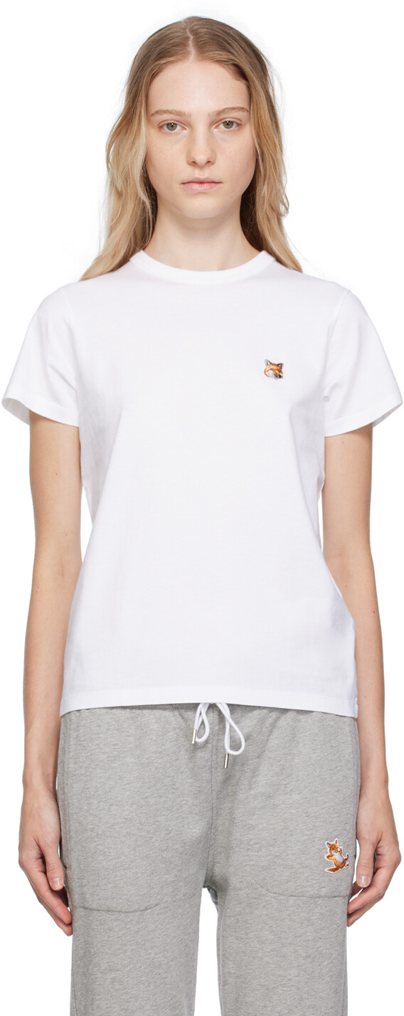 

Футболка с головой белой лисы Maison Kitsune