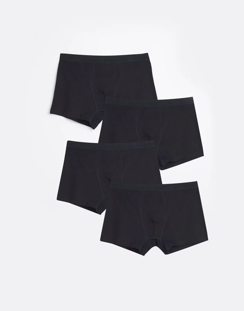

Черные плавки-сундуки River Island Big & Tall из четырех штук