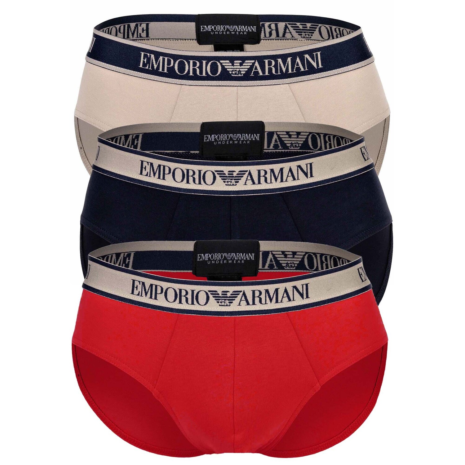 

Трусы Emporio Armani 3er Pack, цвет Marine/Rot/Nude