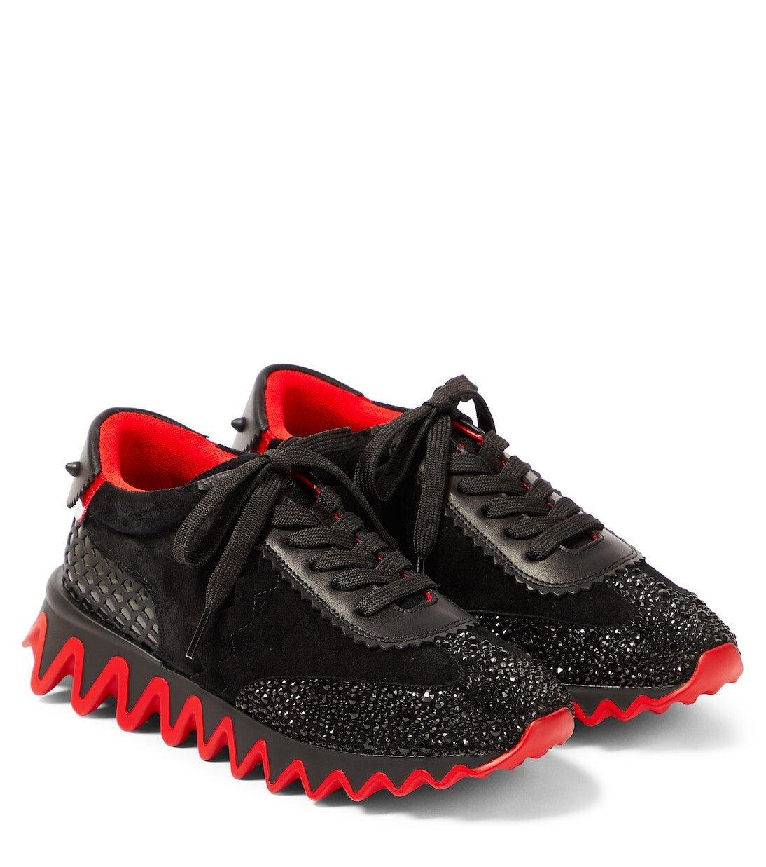 

Замшевые кроссовки mini с акулой Christian Louboutin Kids, черный