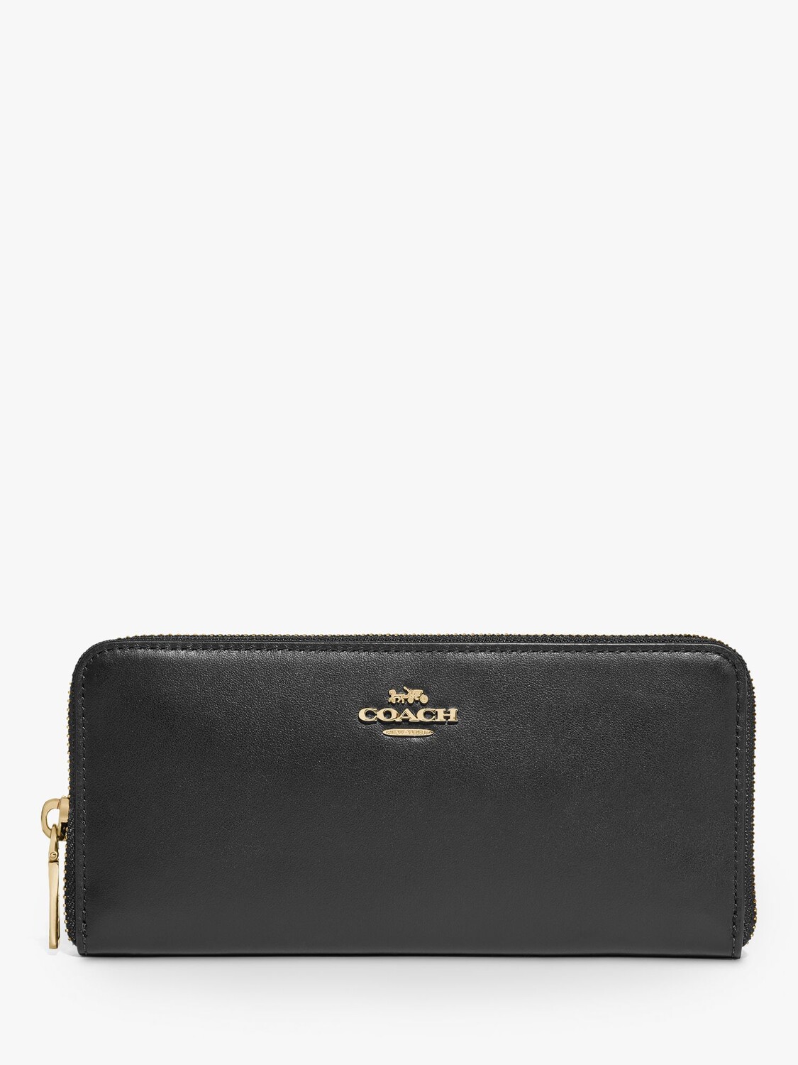 

Кожаный кошелек Coach Accordian на молнии, черный